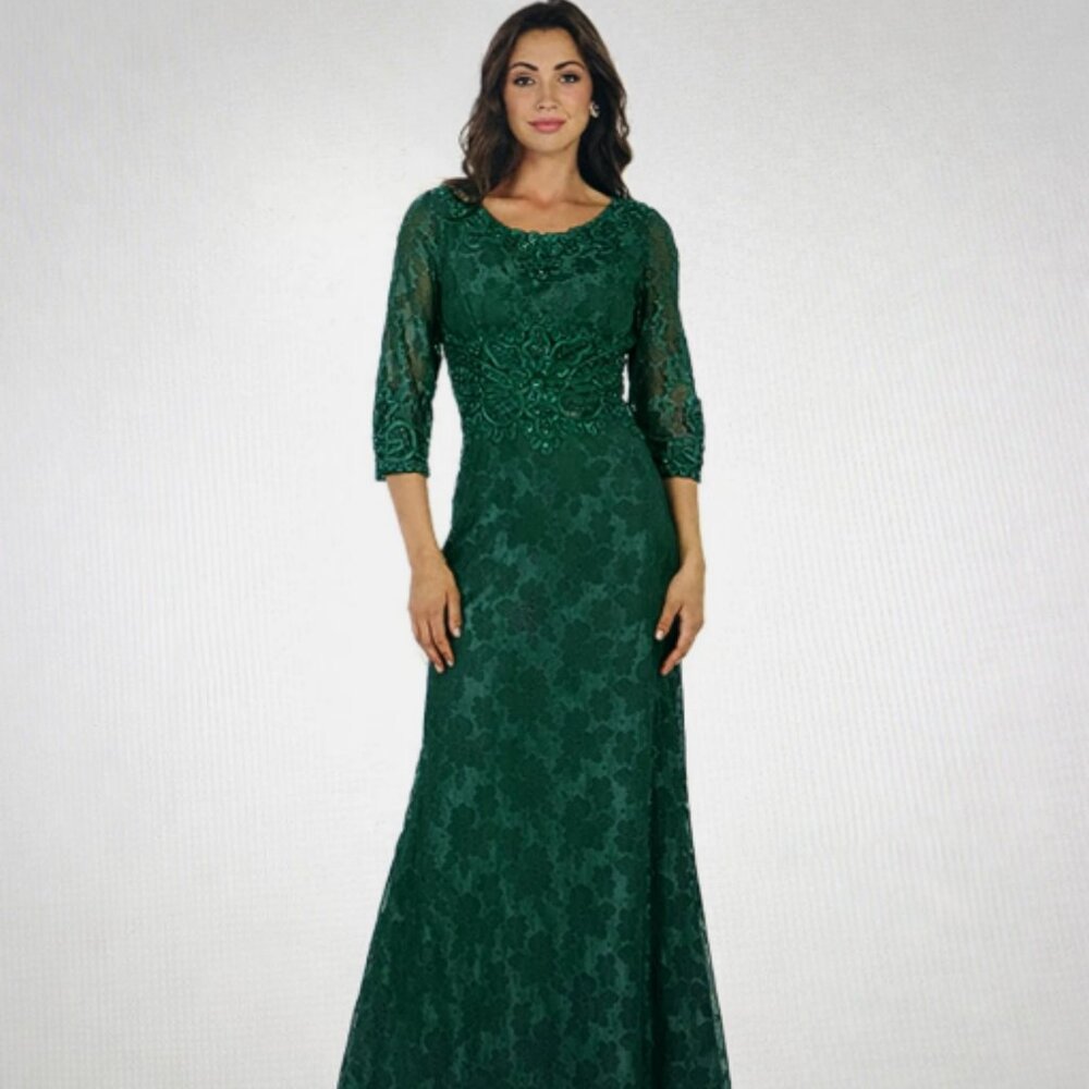 May Queen MQ1516 Modern Mother of The Bride Evening Dress 2XL, Hunter Green NWT